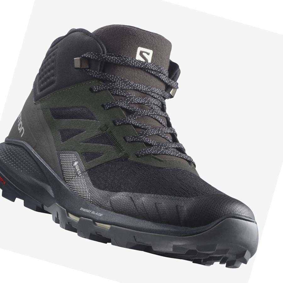 Salomon OUTPULSE MID GORE-TEX Erkek Yürüyüş Ayakkabısı Siyah | TR 3541RVD